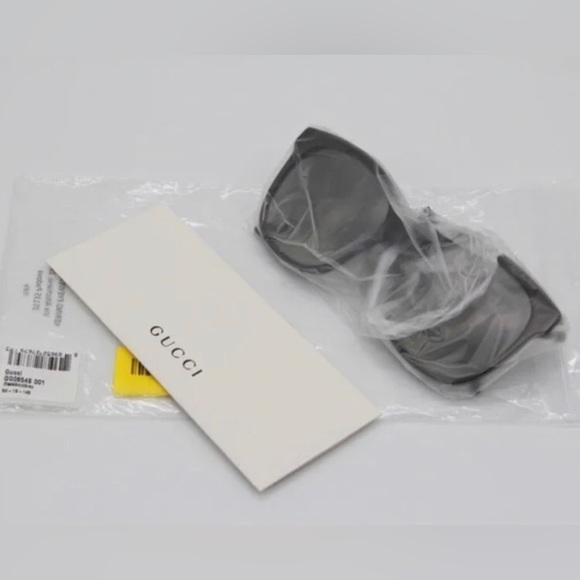 GUCCI WOMENS SQUARE BLACK GOLD GREY SUNGLASSES GG0654S-30008562-001 - Picture 11 of 12